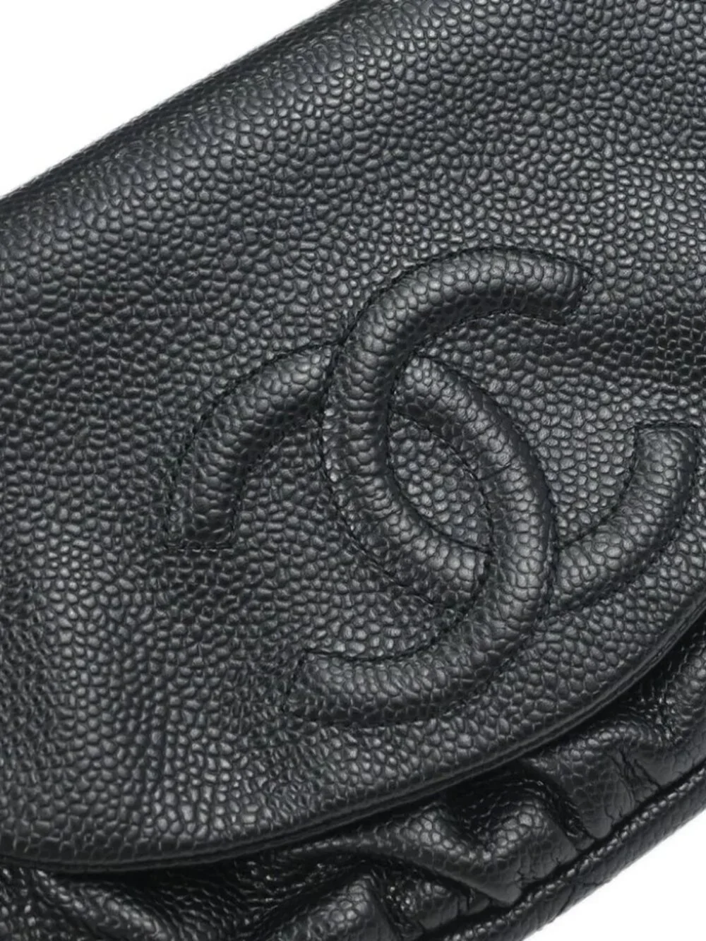Chanel Black Calfskin Half Moon Flap WOC Wallet on Chain Shoulder Bag